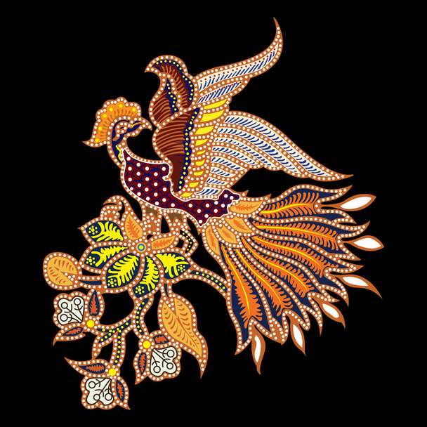 διανυσματικό πτηνό Batik από την Ινδονησία - Διάνυσμα, εικόνα