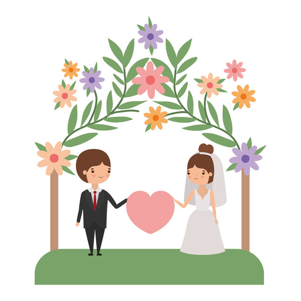 Casal de noiva e noivo avatar design
 - Vetor, Imagem