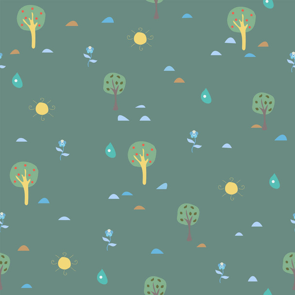 Cute Pattern with hand drawn elements. Scandinavian Style. - Vector, Image
