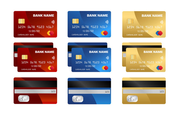 Εικόνες διανυσματικών πιστωτικών καρτών - Διάνυσμα, εικόνα