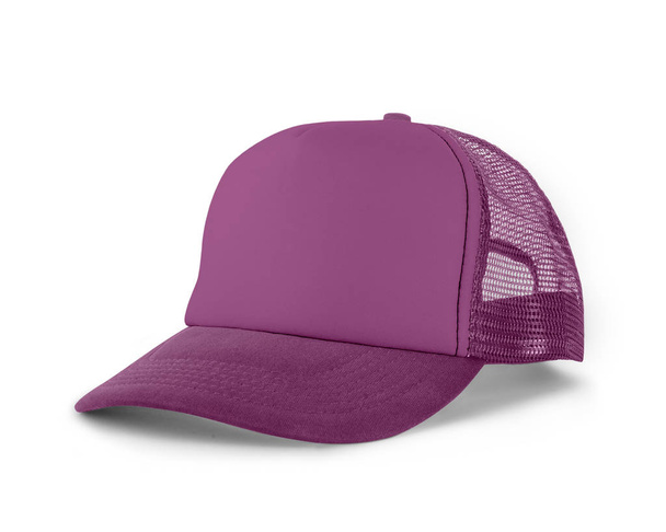 Side View Realistic Cap Mock Up In Spring Crocus Colorは、デザインやブランドロゴを美しく表示するための高解像度の帽子モックアップです。. - 写真・画像