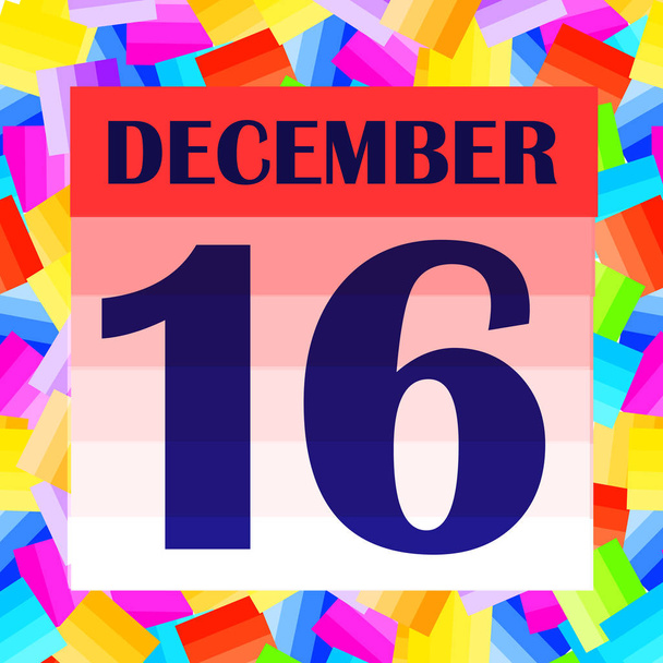 16 décembre icône. Pour planifier une journée importante. Bannière pour vacances et jours spéciaux
. - Photo, image