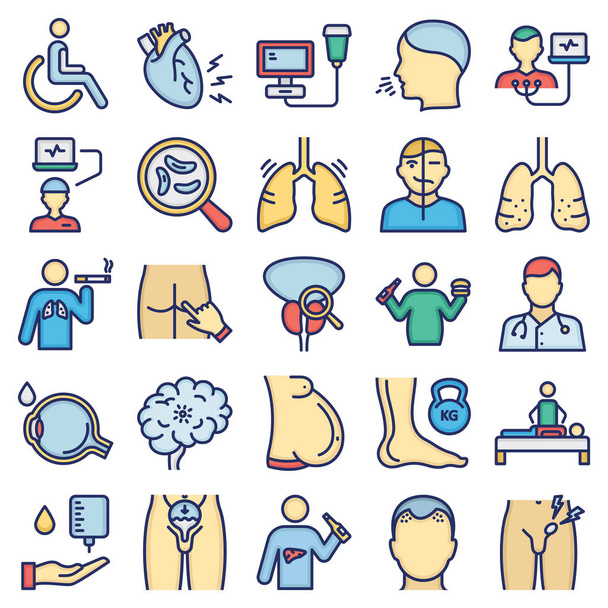 Diseases and Treatment Isolated Vector Icon every single icon can easily modify or edit - Vector, Image