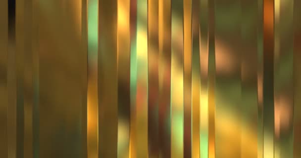 abstraktní pohybu zlaté vlny vertikální materiálu tekoucí hnutí, zlaté kovové pozadí, - Záběry, video