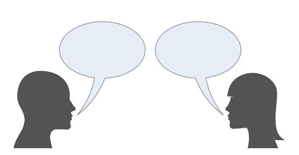 Διάλογος μεταξύ άνδρα και γυναίκας - Διάνυσμα, εικόνα