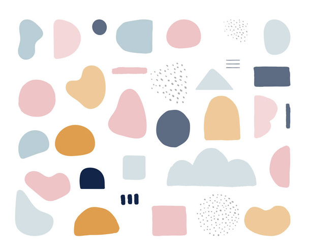Modern trendy abstract shapes in pastel colors. Scandinavian clean vector design - Vector, Image