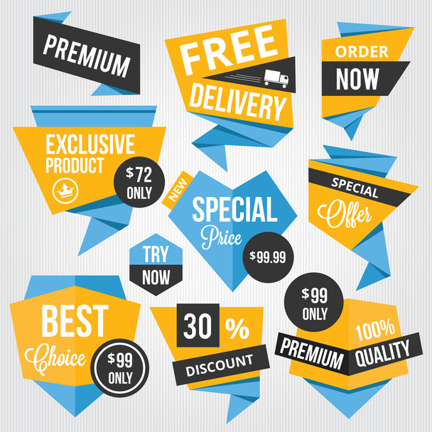 Premium Vector Sale Badges and Labels Blue Yellow - ベクター画像
