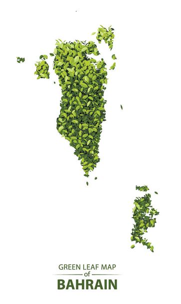 Mapa de hoja verde de Bahrein
 - Vector, Imagen