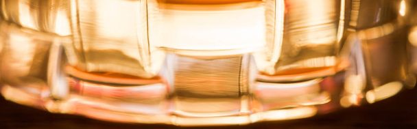 Close up view of brandy in textured glass, panoramic shot - Photo, Image