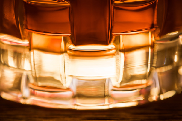 Close up view of brandy in textured glass - Fotó, kép