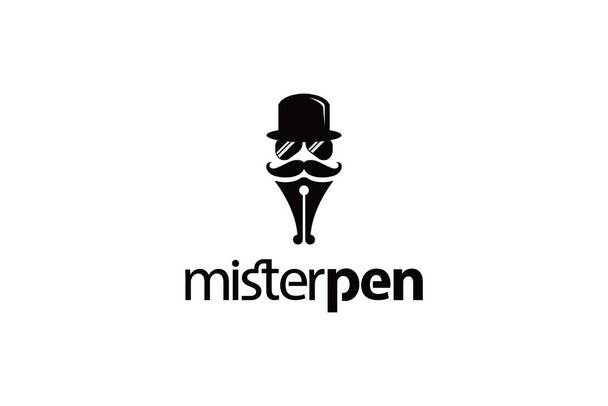 Mister Pen Wektor Królewskie Logo Design Inspiracje - Wektor, obraz