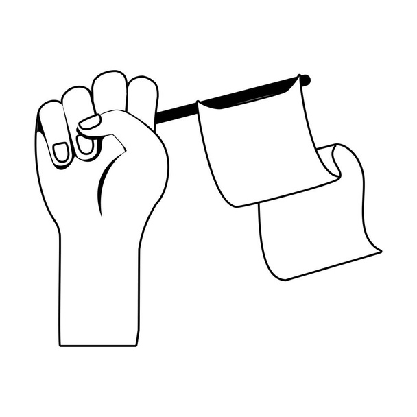 Рука тримає білий прапор Векторний дизайн
 - Вектор, зображення