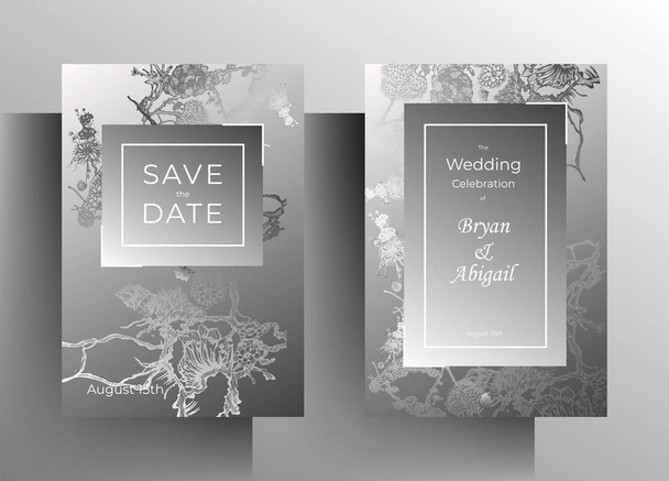 Set of wedding invitation templates. - Vector, Image