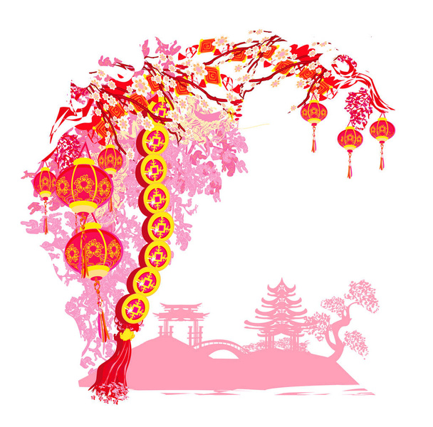 Mid-Autumn Festival for Chinese New Year - frame - Wektor, obraz
