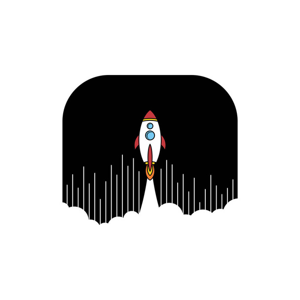Uzay roketinin basit simgesi, vektör illüstrasyonu - Vektör, Görsel