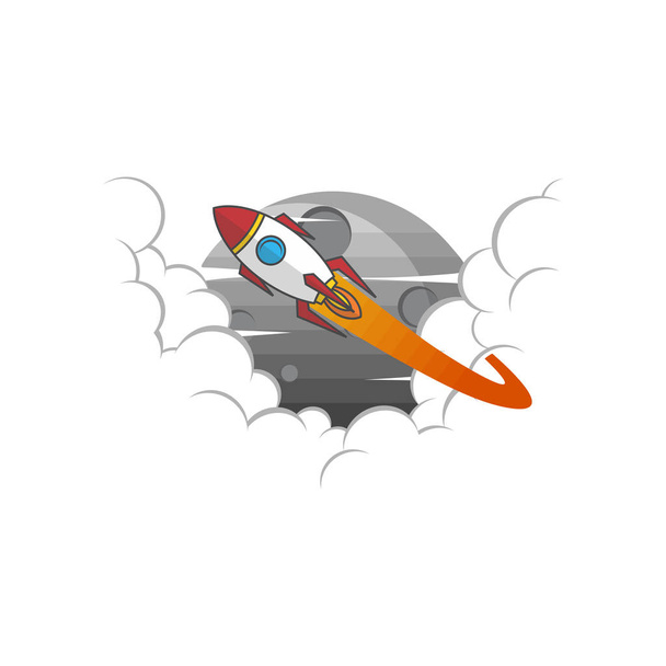simple icon of space rocket, vector illustration - Vector, Image