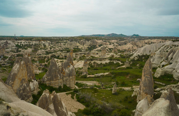 Panoramatický výhled do Goreme, Cappadocia, Turecko - Fotografie, Obrázek