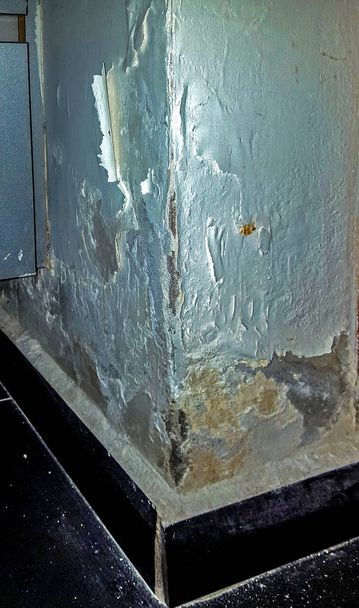 Decorative wall covering, damaged by water leakage from the water supply and sewage systems - Photo, Image