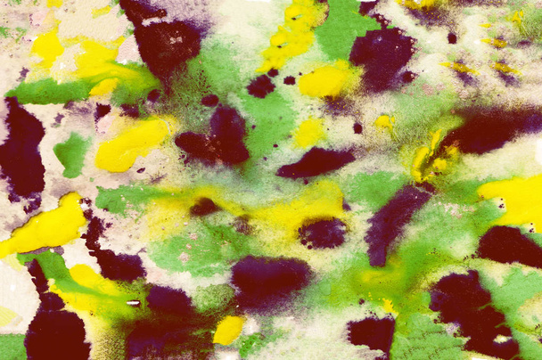 Sárga és zöld elvont festmény vegyes grunge - Fotó, kép