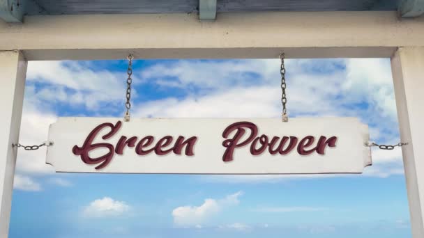 Street Sign the Way to Green Power - Footage, Video