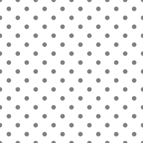 Grey polka dots on white background retro seamless vector pattern or texture - Vector, Image