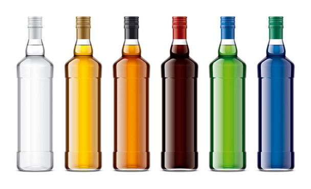 Set of Glass bottles. Detailed illustration.  - Photo, Image