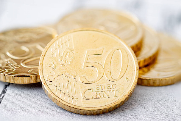 European Union, coins and bills - Valokuva, kuva