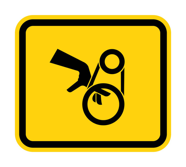 Signo de símbolo de unidad de correa de enredo de mano, ilustración vectorial, aislamiento en la etiqueta de fondo blanco .EPS10  - Vector, Imagen