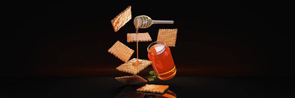 cracker et miel. Rendu 3d
 - Photo, image