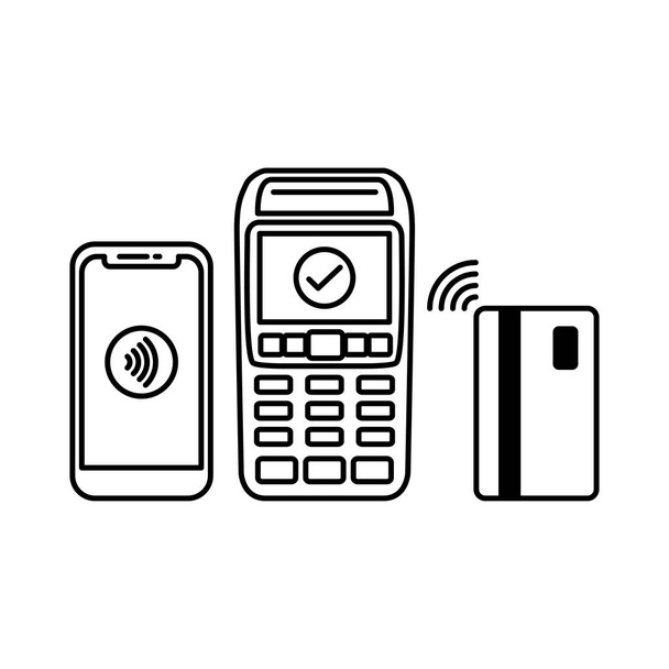 contactless payment machine - Vector, Image