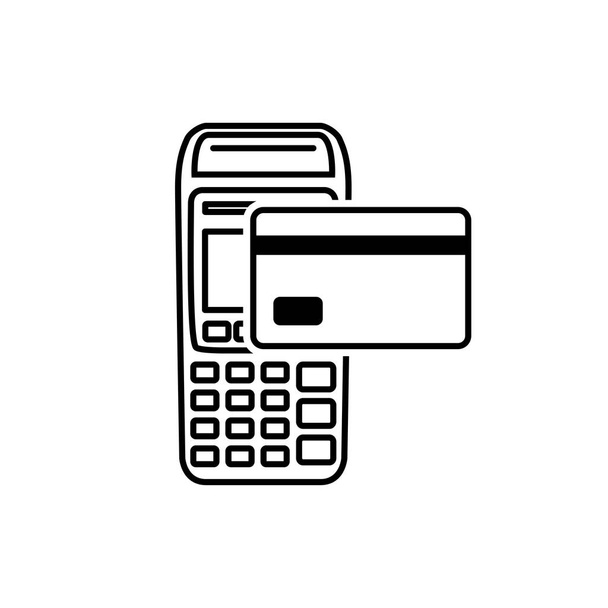 Bezkontaktní ikona obrysu platby - Vektor, obrázek