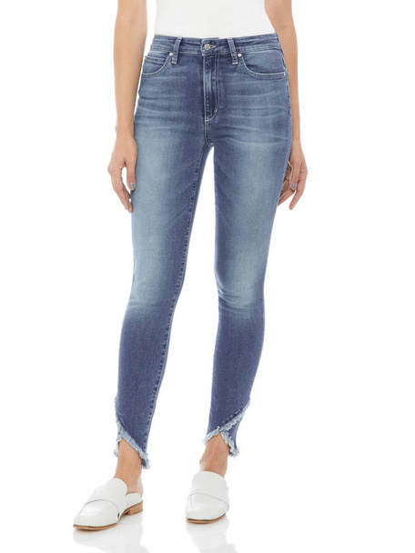 Crease & Clips Slim Women's Light Blue Jeans - Photo, Image