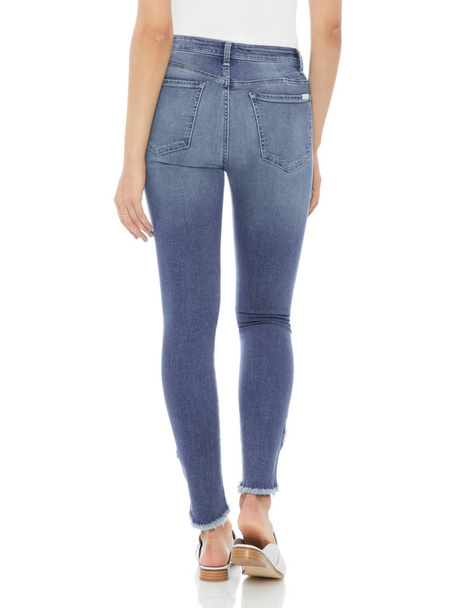 Pieghevole & Clip Slim Jeans azzurro delle donne
 - Foto, immagini