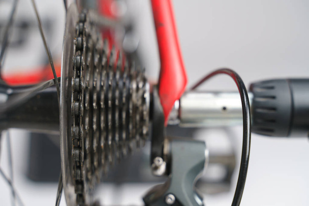 Kerékpár kazetta lánccal és sebességváltóval - Fotó, kép