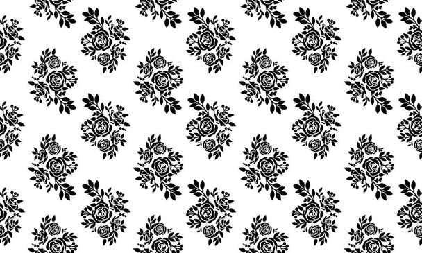 Shape floral pattern, art design black flower. - Vector, Image