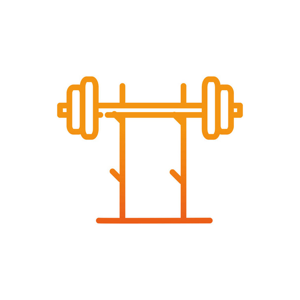 dumbbell equipment fitness gradient line - Vector, imagen