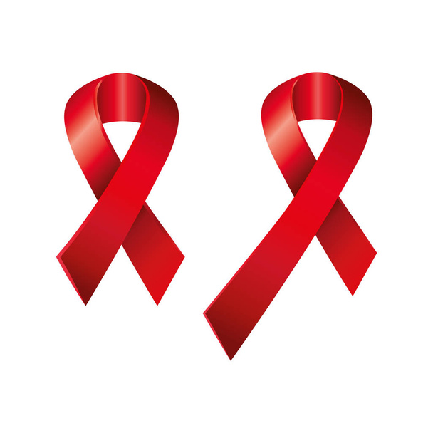 set of aids day awareness ribbons isolated icon - Vector, Image