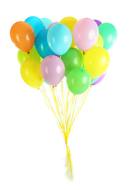 Colorful balloons isolated on white - Φωτογραφία, εικόνα