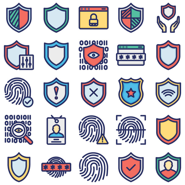 Security isolated Vector Icons Set every single can be easily modified or edit - Vector, Image