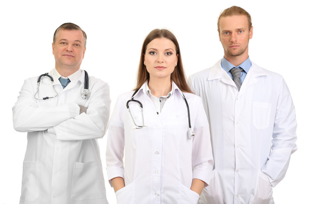 Travailleurs médicaux isolés sur blanc
 - Photo, image