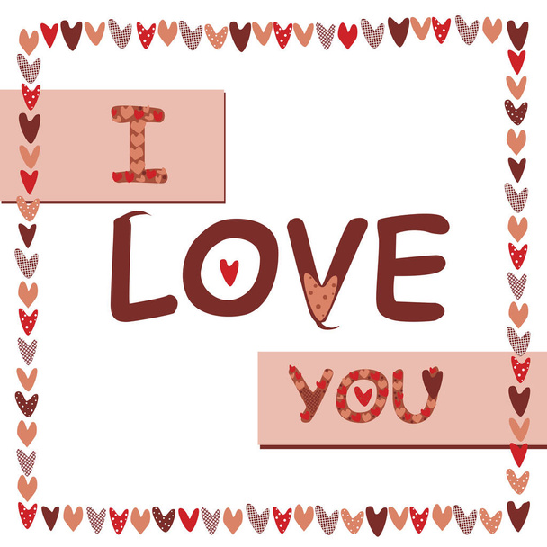 Una letra con las palabras que te amo para el día de San Valentín, bodas
 - Vector, imagen