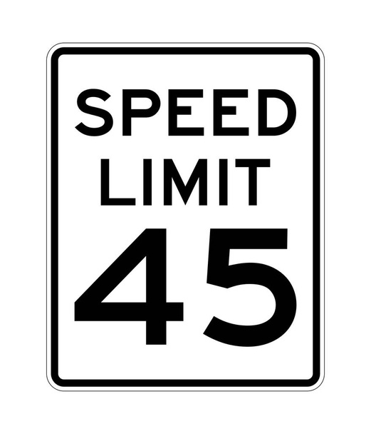 Limite di velocità 45 segnaletica stradale negli Stati Uniti
 - Foto, immagini