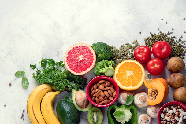 Healthy foods high in potassium - Foto, Imagen