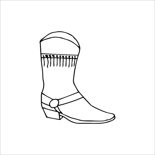 Χειροποίητες καουμπόικες μπότες απομονωμένες σε λευκό φόντο. Εικονογράφηση διάνυσμα σε στυλ κινουμένων σχεδίων. - Διάνυσμα, εικόνα