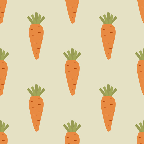 Seamless pattern with carrots in cartoon style. Vector illustration. - Vector, Image