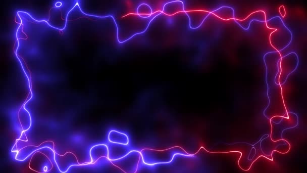 nahtlose Schleifen Blitz Neon Energierahmen Hintergrund oder Grenze - Filmmaterial, Video
