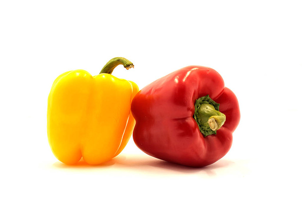Ripe beautiful vegetables, paprika on a white background - Photo, Image