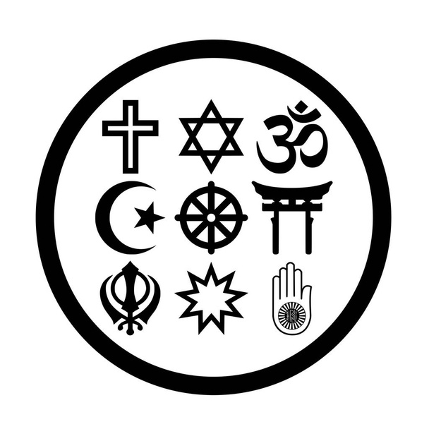 Religious symbols in a circle - Photo, Image