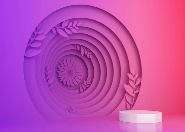 Kleurrijke Tunnel display achtergrond voor productpresentatie, 3D weergave illustratie. - Foto, afbeelding