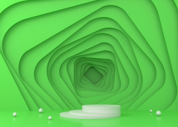 製品プレゼンテーションのためのカラフルなトンネルディスプレイの背景、 3Dレンダリングイラスト. - 写真・画像